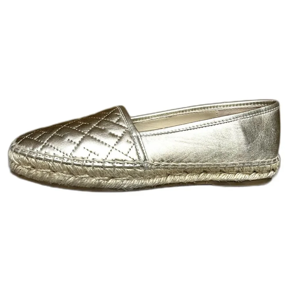 Carolina Herrera CH HC Gold Metallic Leather Espadrille Women EU 36 US 5.5 - 6